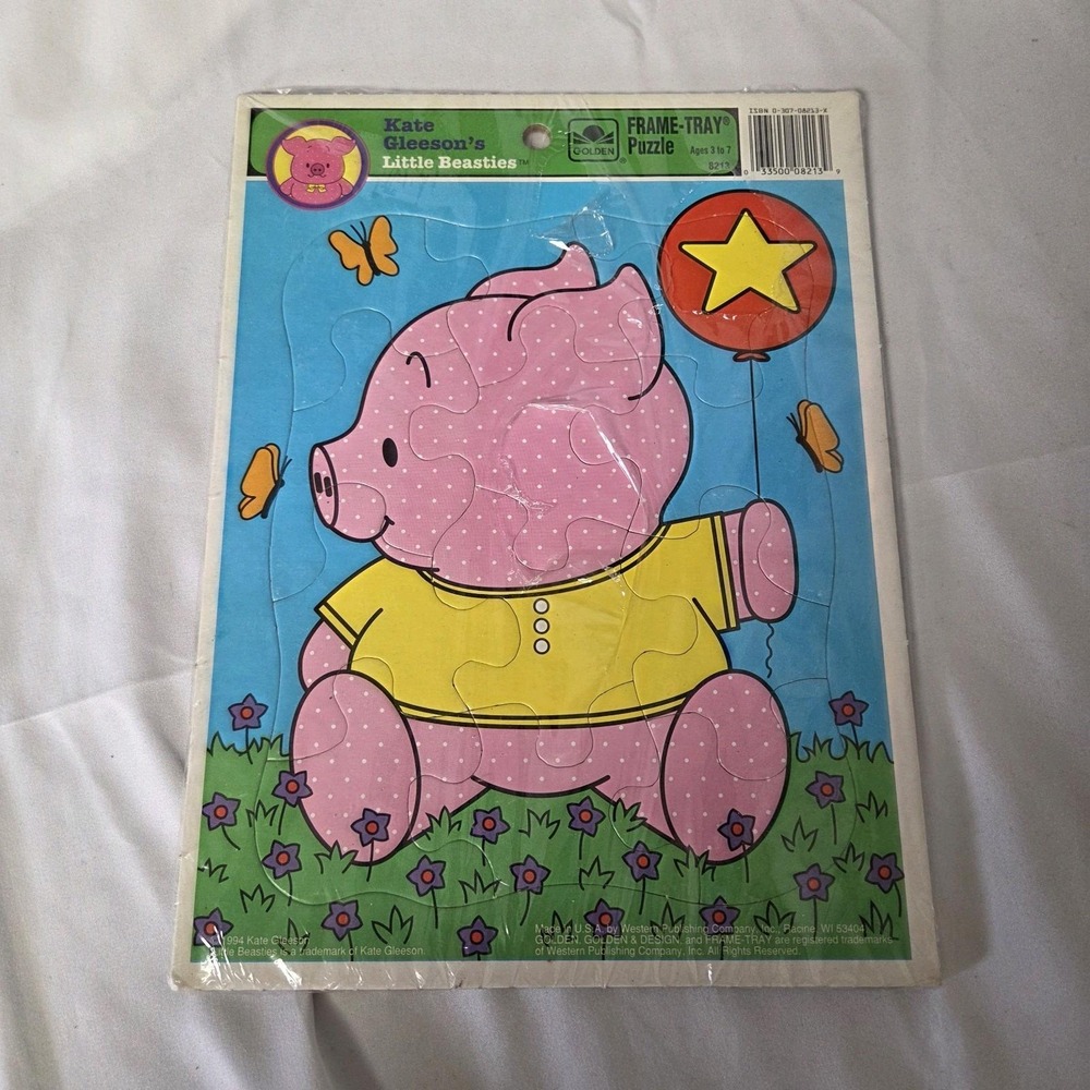 Pig Puzzle Kate Gleeson's Little Beasties Golden Books 1994 Frame Tray Piggy Toy
